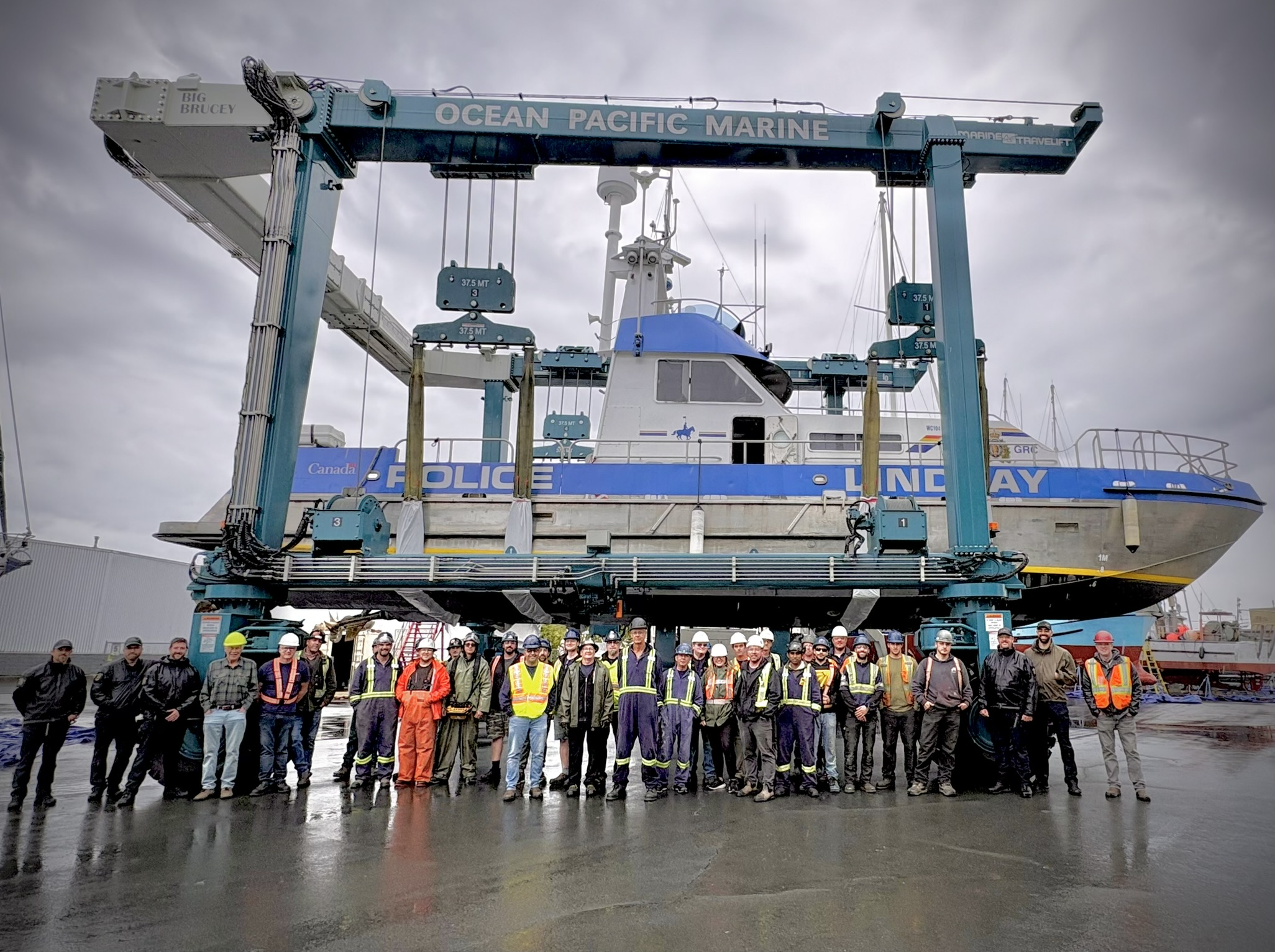 Ocean Pacific Staff & RCMP Crew with Current RCMP Patrol Vessel